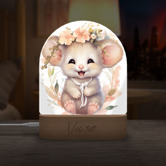 Detská lampička Mláďa myšky v kvetoch