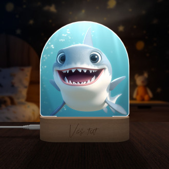 Detská lampička Roztomilý animovaný žralok