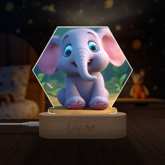 Detská lampička Roztomilý animovaný slon