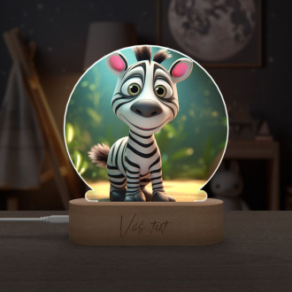 Detská lampička Roztomilá animovaná zebra