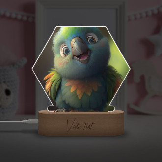 Detská lampička Roztomilý animovaný papagáj 2