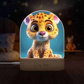 Detská lampička Roztomilý animovaný leopard