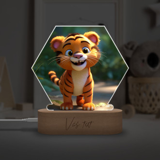 Detská lampička Roztomilý animovaný tiger