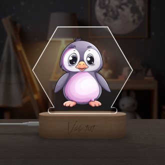 Detská lampička Kreslený Tučniak transparentný
