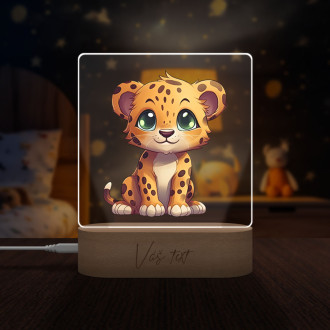 Detská lampička Kreslený Gepard transparentný