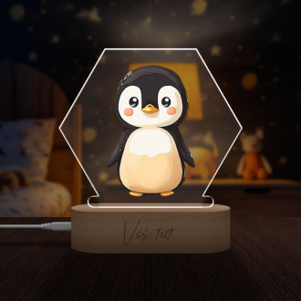 Detská lampička Malý tučniak transparentný