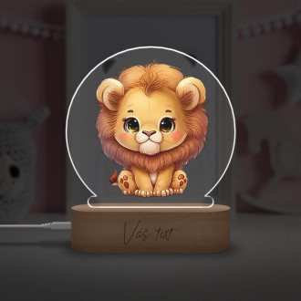 Detská lampička Malý lev transparentný