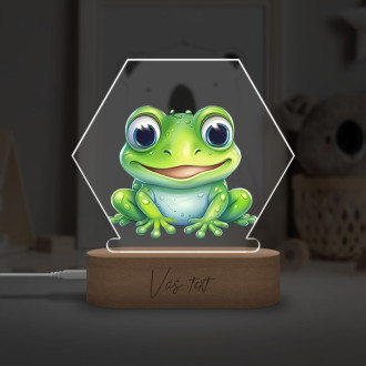 Detská lampička Kreslená Žabka transparentná