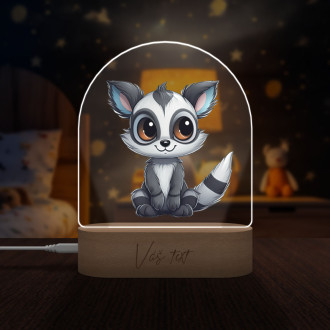 Detská lampička Kreslený Lemur transparentný