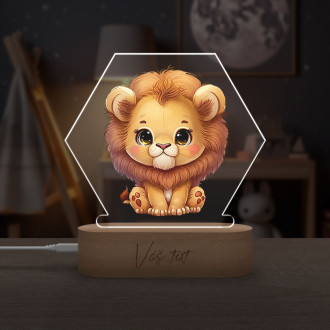 Detská lampička Malý lev transparentný
