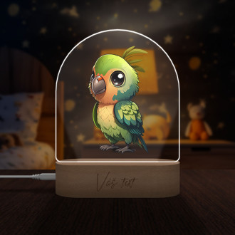 Detská lampička Malý papagáj transparentný