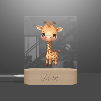 Detská lampička Malá žirafa transparentná