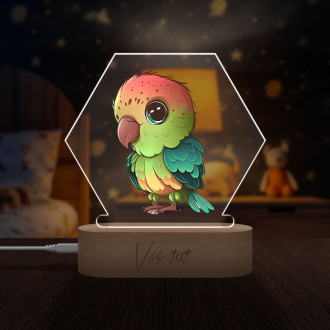 Detská lampička Kreslený Papagáj transparentný
