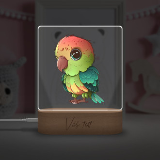 Dětská lampička Kreslený Papoušek transparentní