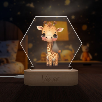 Detská lampička Malá žirafa transparentná