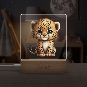 Detská lampička Malý gepard transparentný