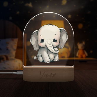 Detská lampička Malý slon transparentný
