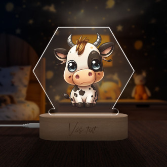 Detská lampička Malá kravička transparentná