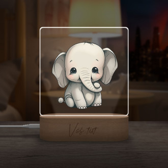 Detská lampička Malý slon transparentný