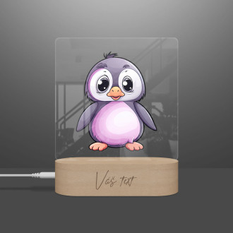 Detská lampička Kreslený Tučniak transparentný