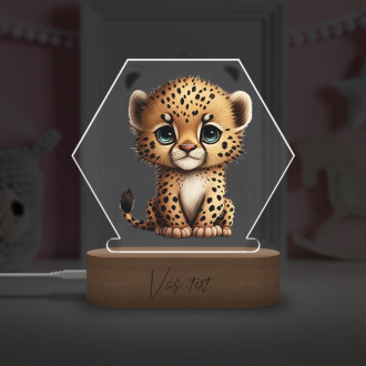 Detská lampička Malý gepard transparentný