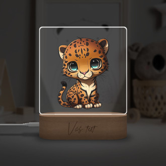 Detská lampička Malý leopard transparentný