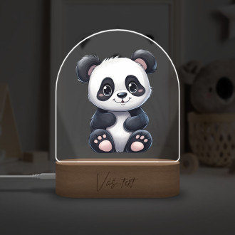 Detská lampička Kreslená Panda transparentná