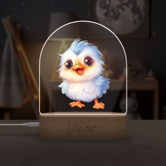 Detská lampička Kreslený Vtáčik transparentný