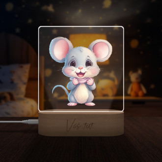 Detská lampička Kreslená Myška transparentná