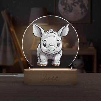 Detská lampička Kreslený Nosorožec transparentný