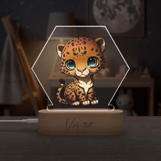 Detská lampička Malý leopard transparentný