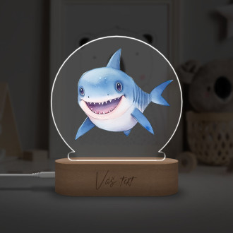 Detská lampička Kreslený Žralok transparentný