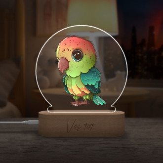 Detská lampička Kreslený Papagáj transparentný