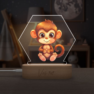 Detská lampička Kreslená Opica transparentná