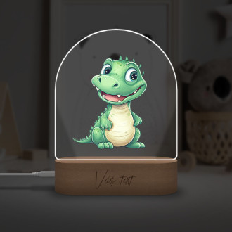 Detská lampička Kreslený Krokodíl transparentný