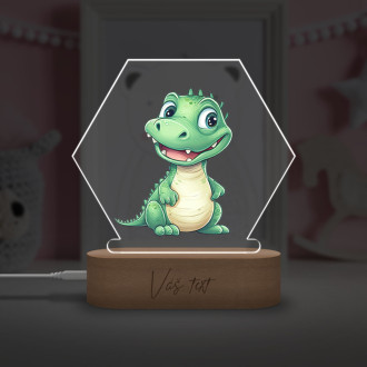 Detská lampička Kreslený Krokodíl transparentný
