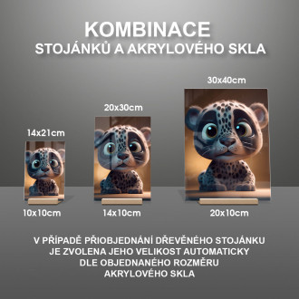 Akrylové sklo Roztomilý animovaný snežný leopard