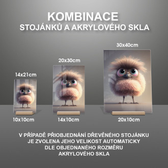 Akrylové sklo Roztomilý animovaný pštros 1