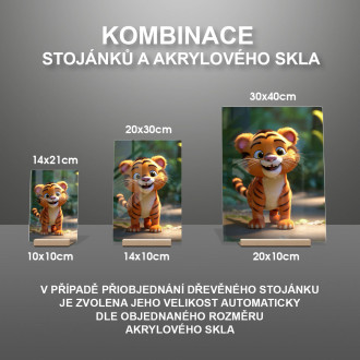 Akrylové sklo Roztomilý animovaný tiger