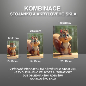 Akrylové sklo Roztomilá animovaná veverička 1