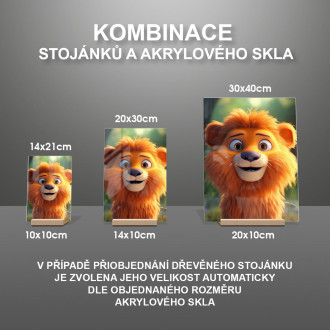 Akrylové sklo Roztomilý animovaný lev 1