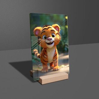 Akrylové sklo Roztomilý animovaný tiger