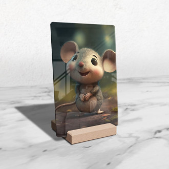 Akrylové sklo Roztomilá animovaná myška 1