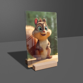 Akrylové sklo Roztomilá animovaná veverička 1