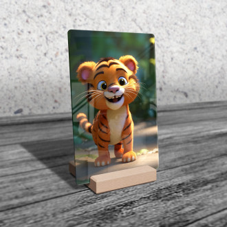 Akrylové sklo Roztomilý animovaný tiger