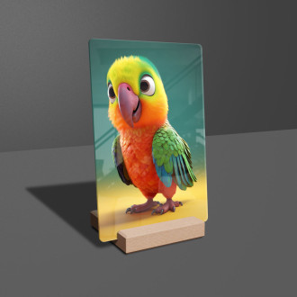 Akrylové sklo Roztomilý animovaný papagáj 1