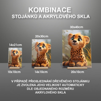 Akrylové sklo Roztomilý animovaný gepard 1