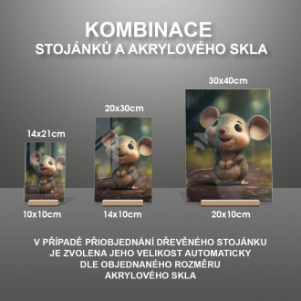 Akrylové sklo Roztomilá animovaná myška 1