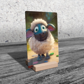Akrylové sklo Roztomilá animovaná ovečka