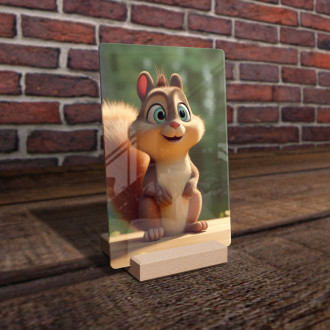 Akrylové sklo Roztomilá animovaná veverička 1